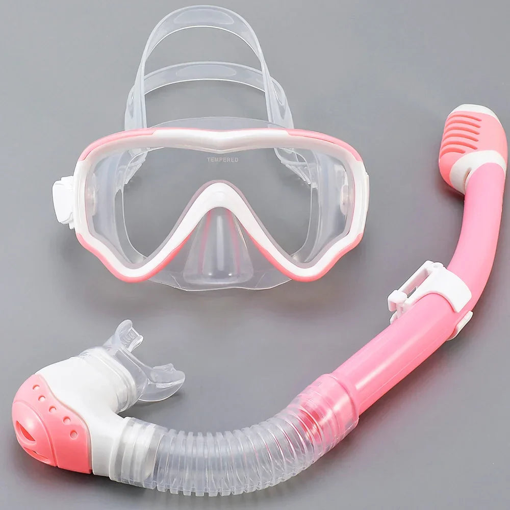 BowLift | AquaJuni Kids Diving Mask with Snorkel | Anti-Fog & Leak-Proof | Tempered Glass & Silicone | For Boys & Girls 7–15 Years