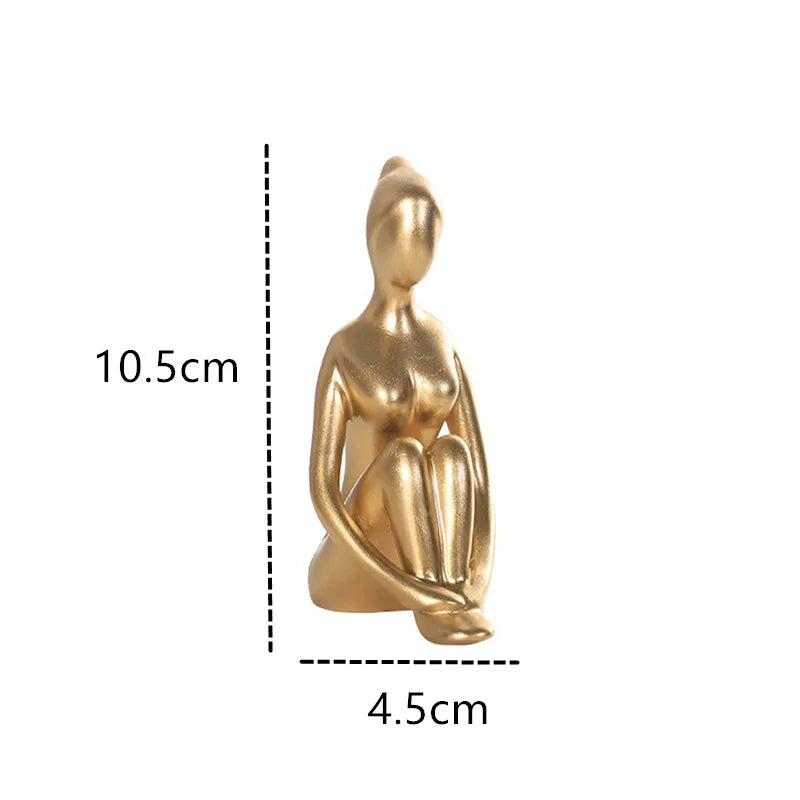 Skanto Interior Home Decorative Figures Desk TV Torsion Decoration Living Room Sculpture Resin Statues Home Decor Yoga Girl Crafts