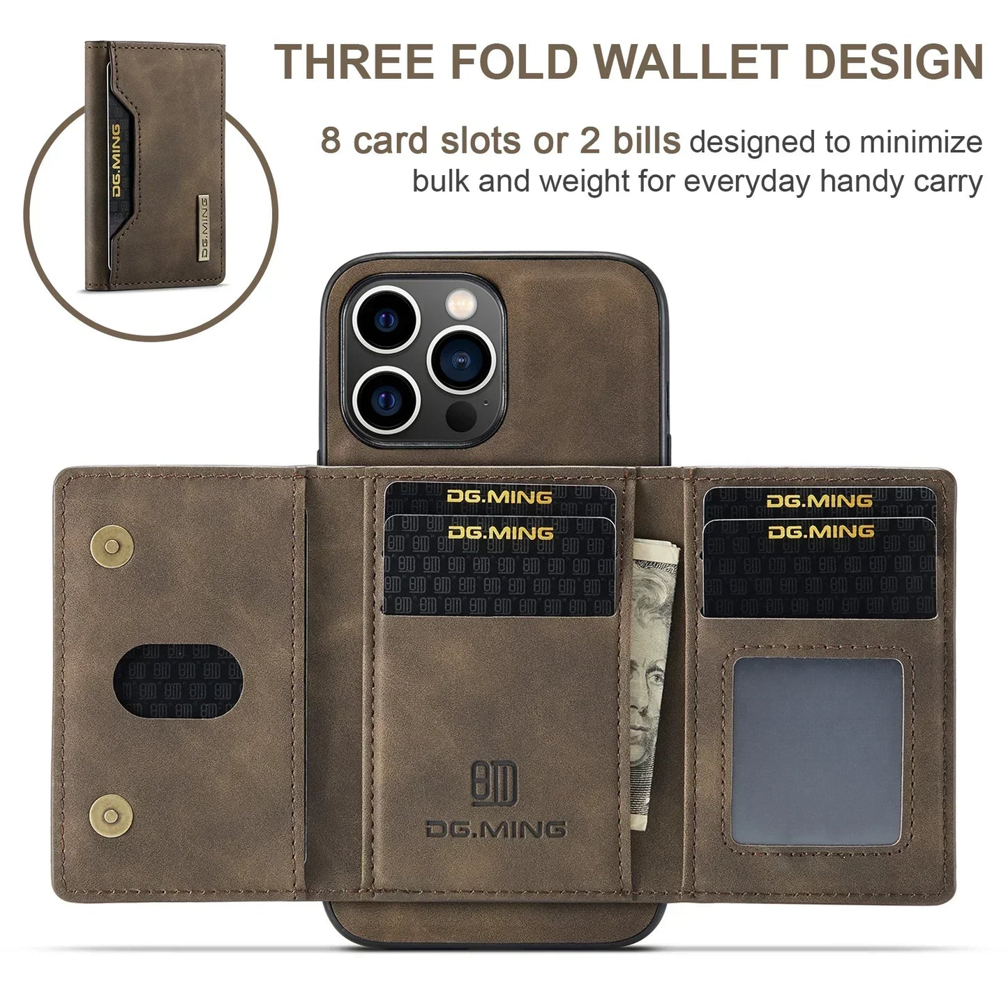 2-in-1 iPhone case with detachable wallet