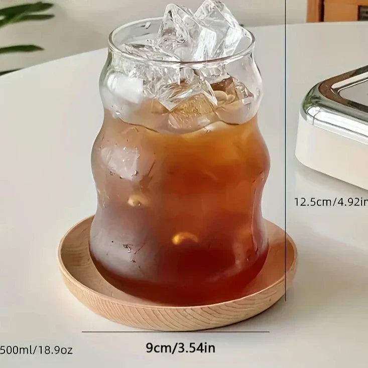 Skanto Heat-Resistant Glass Set | 4 Pieces | Ribbed Design | Double Wall | Elegant Drinking Glasses