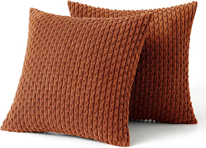 Skanto | Boho Corduroy Pillow Cover – Stylish Striped Decorative Pillowcase for Sofa or Bed
