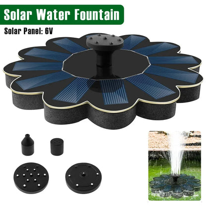 Karnz | Solar Garden Fountain | 5 Nozzle Attachments | Energy-saving & Maintenance-free | For Pond, Bird Bath & Balcony