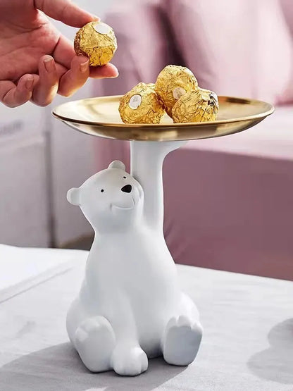 Skanto cute polar bear key storage fruit tray modern simple living room porch decoration home decor