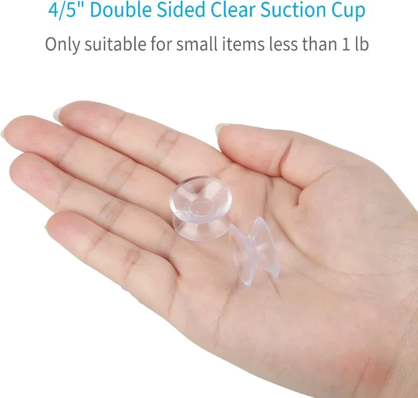 Skanto | 5/20PCS Double-Sided Plastic Suction Cups - Non-Slip Clear Vacuum Suction Cups for Glass, Car Windows, Tabletops, DIY Soap Holder