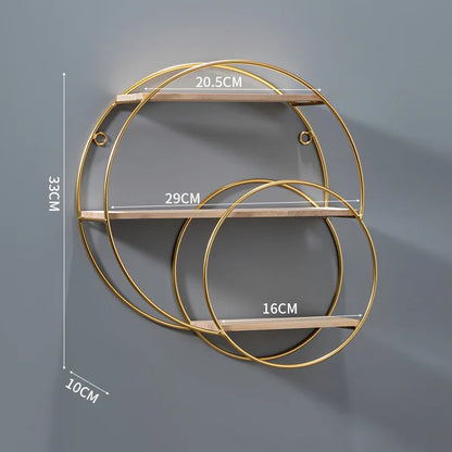 BowLift | NordicWave Double Circle Wall Shelf – Scandinavian Floating Shelf for Home Décor & Storage
