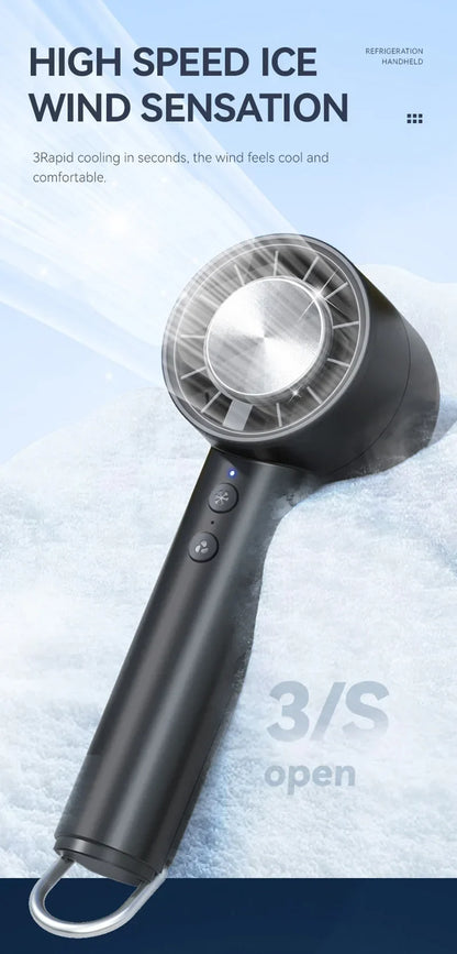 Silent High-Speed USB Handheld Fan – Portable Small Fan with LED Display, High Wind Power and Refrigerator Function | Karnz