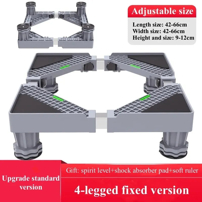 Skanto | Stabilova Adjustable Roller Stand for Washing Machine & Refrigerator | With 4 Double Wheels & Shock Absorption | Height Adjustable & Load-Bearing