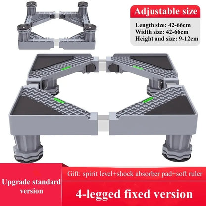 Skanto | Stabilova Adjustable Roller Stand for Washing Machine & Refrigerator | With 4 Double Wheels & Shock Absorption | Height Adjustable & Load-Bearing