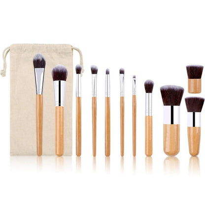 Skanto-Piece Bamboo Makeup Brush Collection