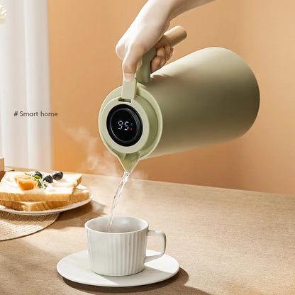 Skanto Skanto | Large Capacity Thermos Carafe with Temperature Setting - Household Thermos Bottle for Leak-Proof Insulation, One-Button Temperature Setting, and More