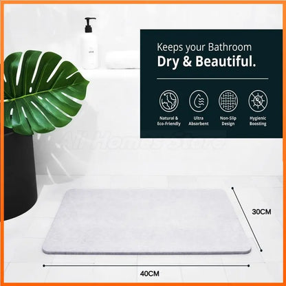 BowLift | Quick Dry Stone Shower Mat