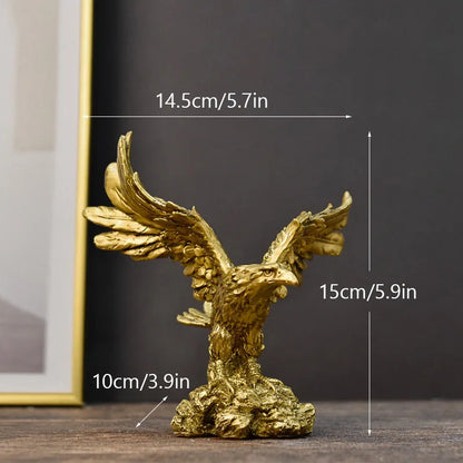 Skanto | Resin Golden Eagle Statue Art Animal Model Collection Ornament Home Office Desk Feng Shui Decor Figurines Simple