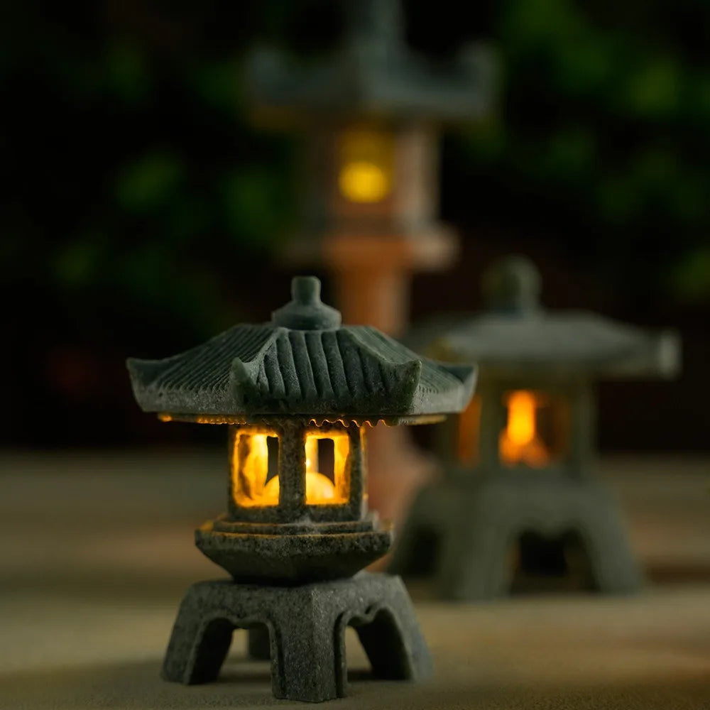 Skanto | Mini Pagoda ZenStone | Sandstone Decoration | For Garden, Bonsai & Zen Oases | Handmade