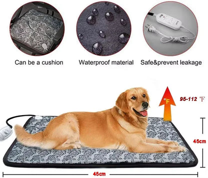 Skanto | PawTherm Heated Pet Mat | Temperature Control & Timer | Waterproof & Safe | For Dogs & Cats