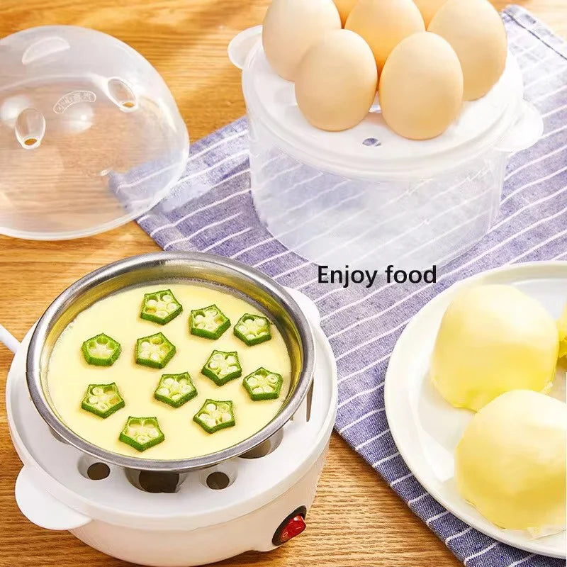 Skanto | 220V Multifunctional Electric Egg Cooker - Double Layer Egg Boiler and Mini Steamer for Kitchen Breakfast