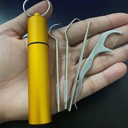 BowLift | Minty Portable Metal Toothpick Cleaner Set