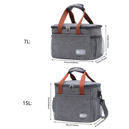 Skanto | Large Capacity Thermal Insulated Lunch Bag – Oxford Fabric Food Storage Picnic Bag, Portable Cooler Bag