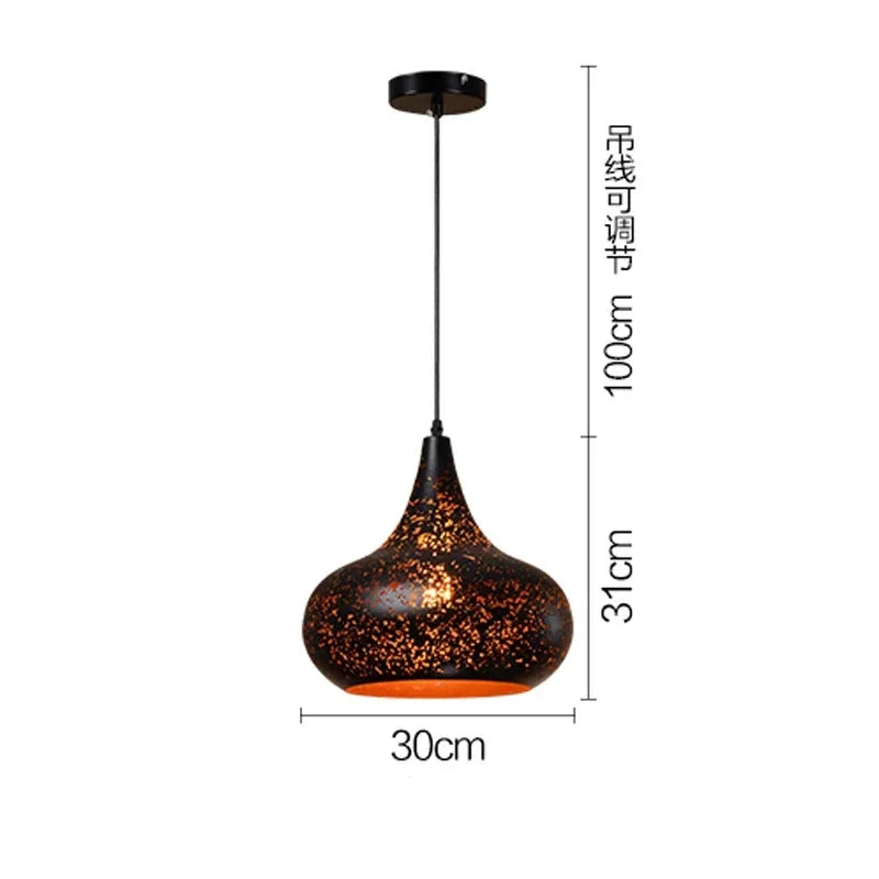 Skanto | Vintage Iron Pendant Lamp in Scandinavian Retro Loft Style