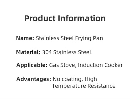 Skanto | Professional Frying Pan - 304 Stainless Steel, 2MM thick 5-layer Steel Pan & Pot