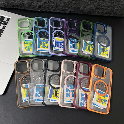 Skanto | Shockproof Magnetic Magsafe Phone Case Stand Glass Lens Protector Cover