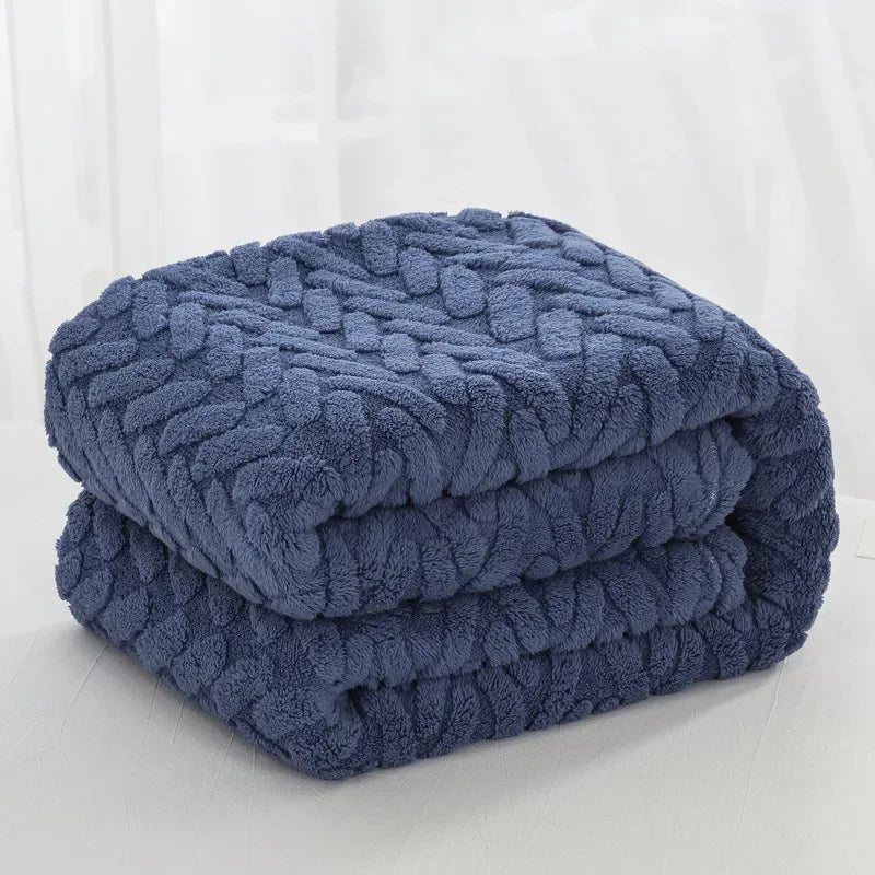 BowLift | Jacquard Fleece Blanket CozyWeave | Single Layer & Double Sided | Soft Tafu & Shu Cotton Fleece | For Autumn & Winter