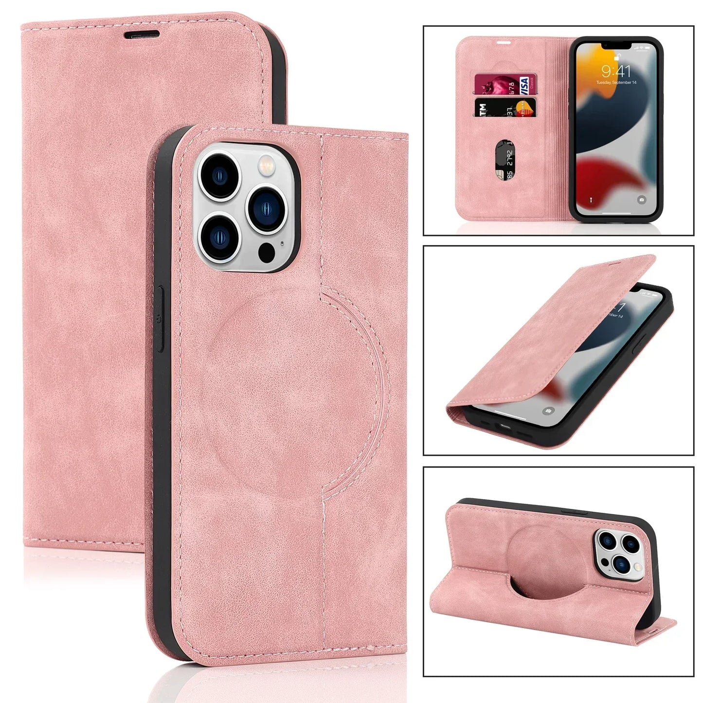 Magnetic Wallet Case MagSafe Wireless Charging - iPhone