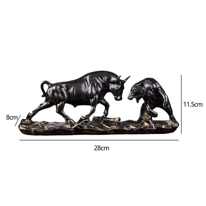 Skanto | Feng Shui Bear and Bull Statue, Bull Figurine, Collection Cow Sculptures Animals