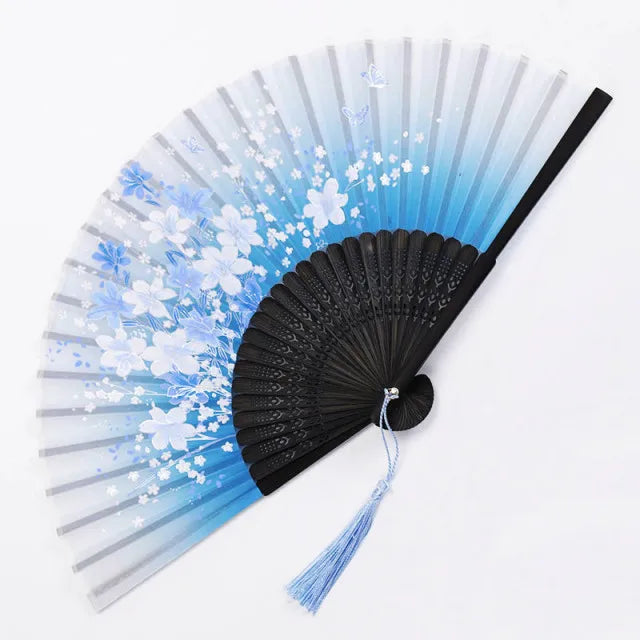 Traditional Japanese Style Floral Hand Fan | Bowlift