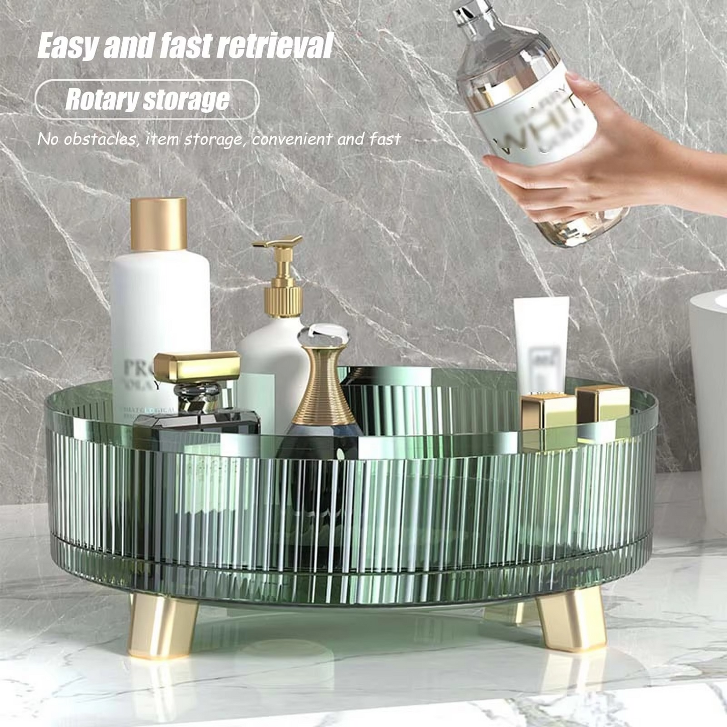 BowLift | Clear Rotating Makeup Organizer for Easy Access & Display