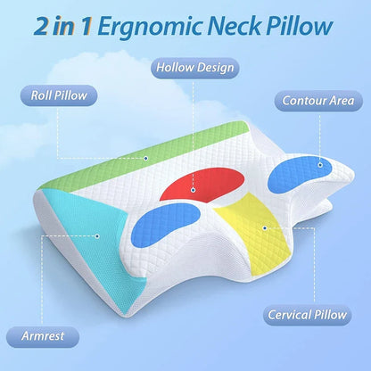 Skanto | 2-in-1 Memory Foam Cervical Pillow with Ergonomic Contour Design – RestAlign