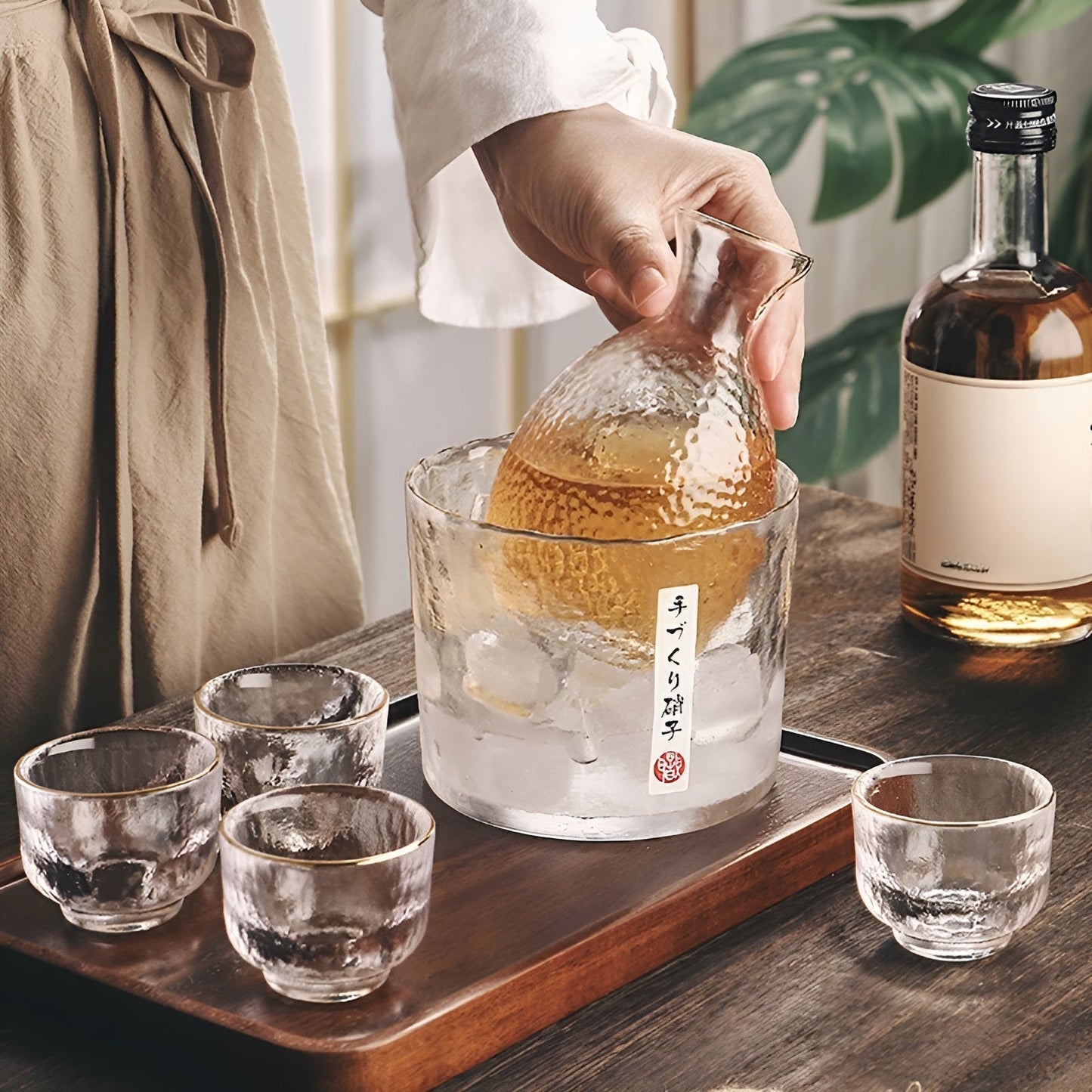Japanese Glass Set - Elegant Sake & Whisky Set | Perfect for Bar & Home | Karnz