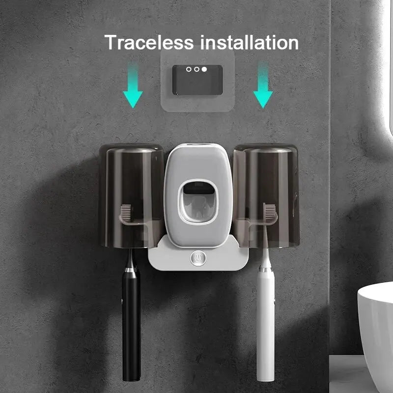 BowLift | UV Toothbrush Holder PureBrush UV | Sterilization with UV Light | Automatic Toothpaste Dispenser | Wall Mounting Without Drilling