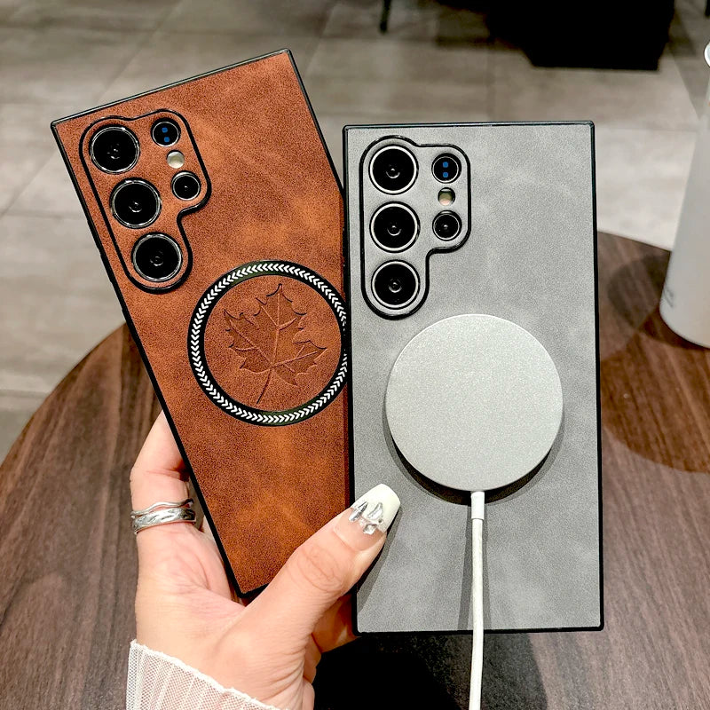 Sandsberg | Leather Samsung Galaxy Magnetic Wireless Charging Case
