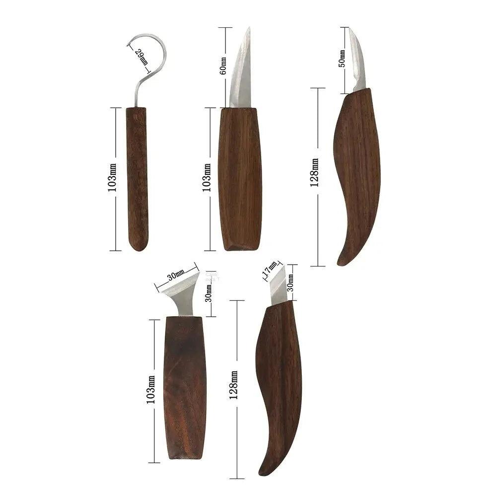 Skanto | 8-Piece Wood Carving Set: Whittling Knife Set with Needle Files - Wood Spoon Carving Set for Beginners