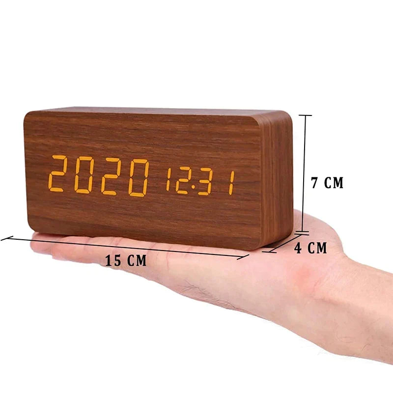 Skanto | Wood LED Smart Alarm Clock for Bedroom