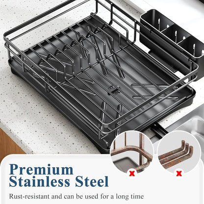 Skanto | Dish Rack with Drip Tray and Large Cutlery Holder – Nova