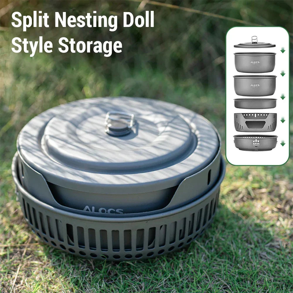 Skanto | Portable Outdoor Cookware Set – Lightweight Camping Cookware with Windscreen
