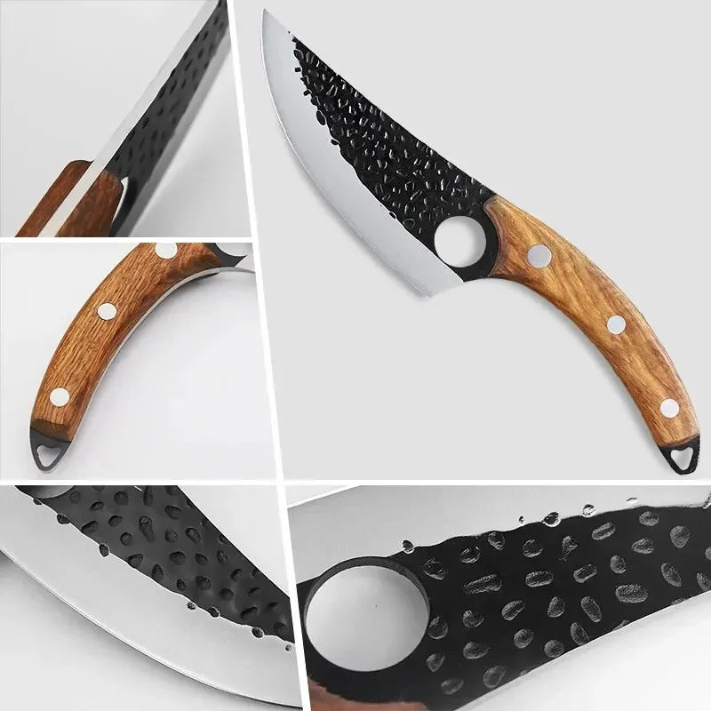 Skanto | Handmade Blacksmith Knife Set – Professional Butcher, Boning, Chef, and Vegetable Knives for Home and Chef Use