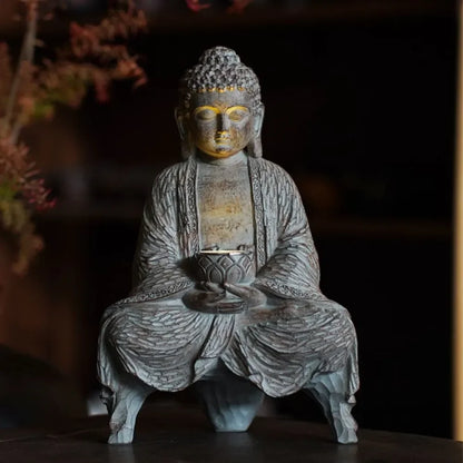 Zen Buddha Solar Statue