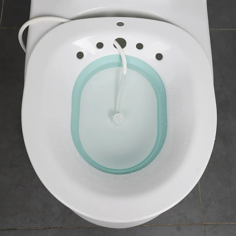 Skanto | Hemorrhoid Sitz Bath for Postpartum & Pregnant Women - Foldable, Hanging, Large Volume Private Care Solution
