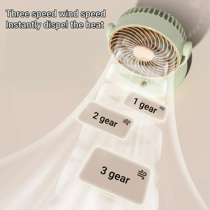 Brehn | BreezeLoop Table Fan with 360° Rotation | USB Fan with 3 Speeds & Battery | Quiet & Compact | For Office, Bedroom & Home