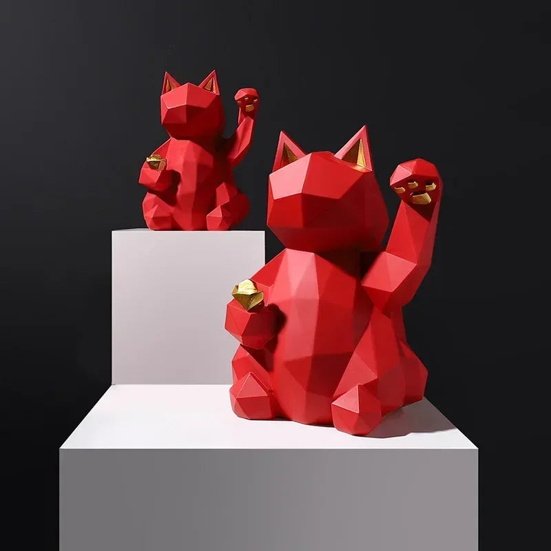 Frendorf | Nordic Minimalism Geometry Lucky Cat Statues