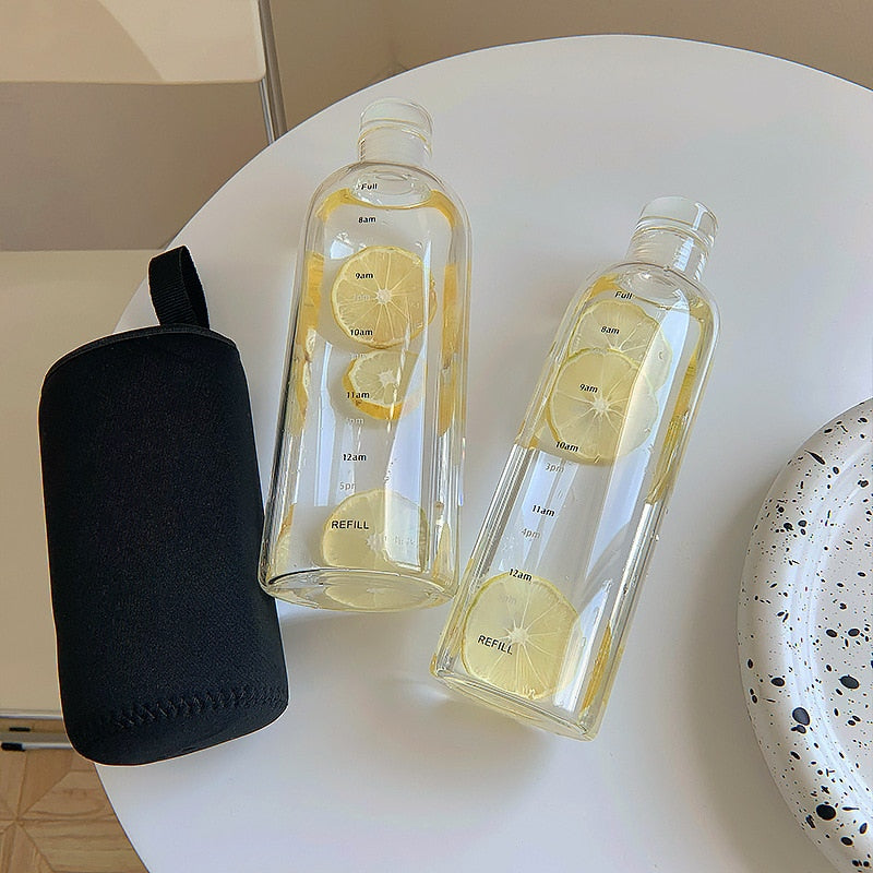 Brehn | Time Scale heat-resistant glass water bottle