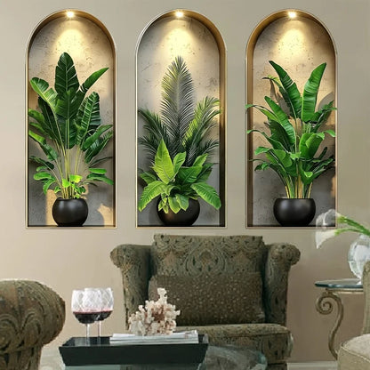 BowLift | Verdeco wall stickers | wall sticker plants 3D | watercolor look | self-adhesive & residue-free | living & bedroom decor