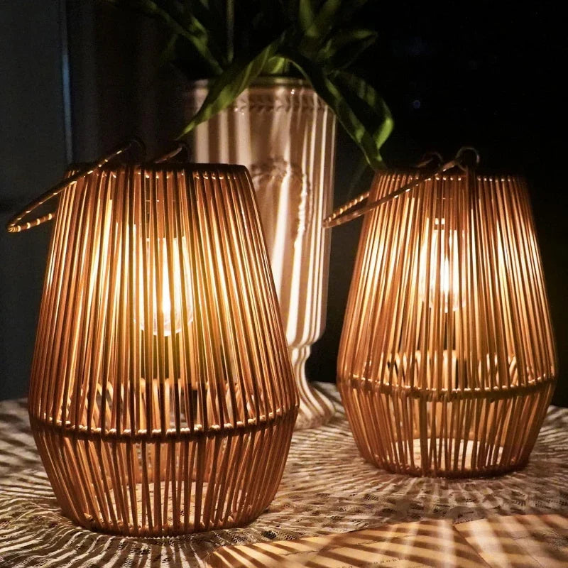 Solar Rattan Lantern Skanto
