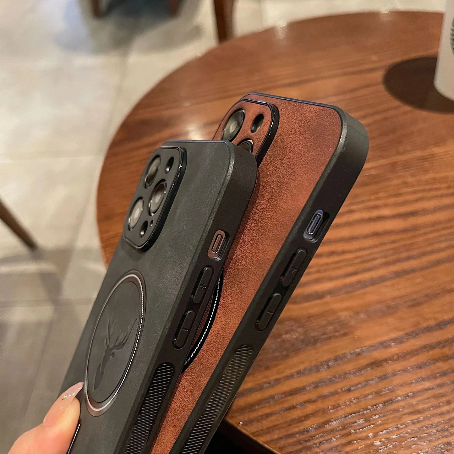 BowLift | Deer Leather iPhone Case MagSafe Wireless Charging