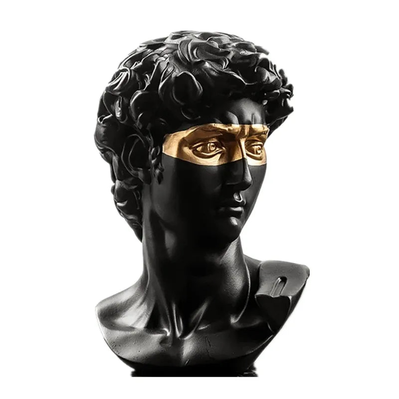 Skanto | Decorative Statues, 15 cm, David, Coffee Table, Home Decor, Ornament, Plaster Bust, White Resin, Decorative Art Sculpture
