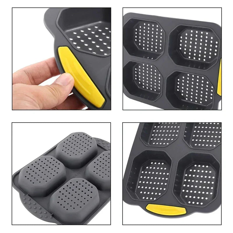 BowLift | Bunello Burger Mold | Silicone Baking Mold for Buns | Non-Stick & Heat Resistant | 6-Piece Mold