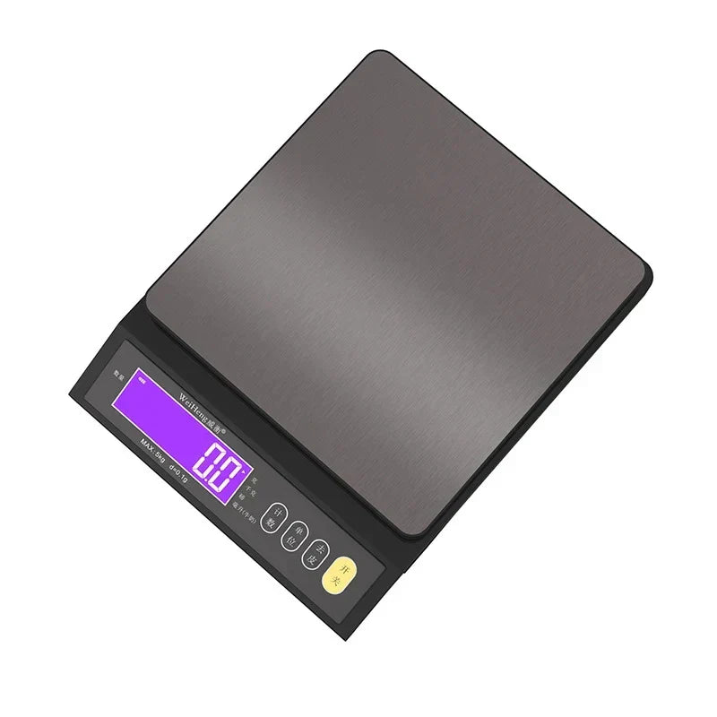 Karnz | 5 kg/0.1 g and 10 kg/1 g digital electronic kitchen scale, LCD display, fully waterproof stainless steel weighing tool for baking