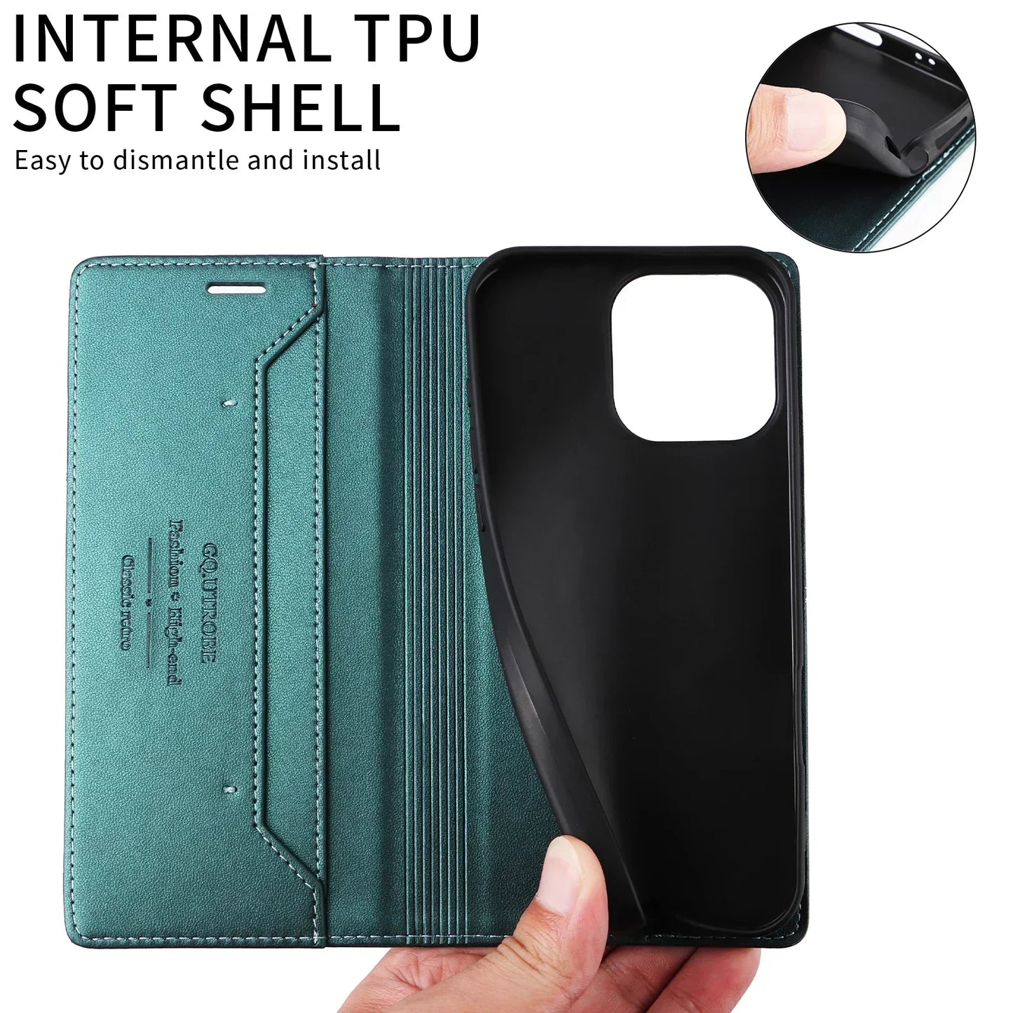 Sandsberg | RFID Leather iPhone 16/15 Magnetic Flip Wallet Case